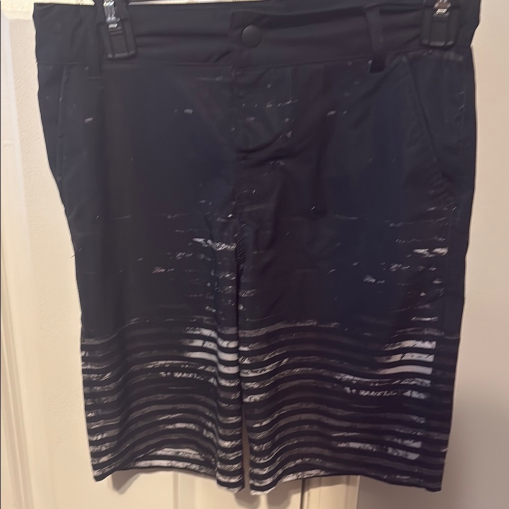 art class Black and White Striped Swim Trunks